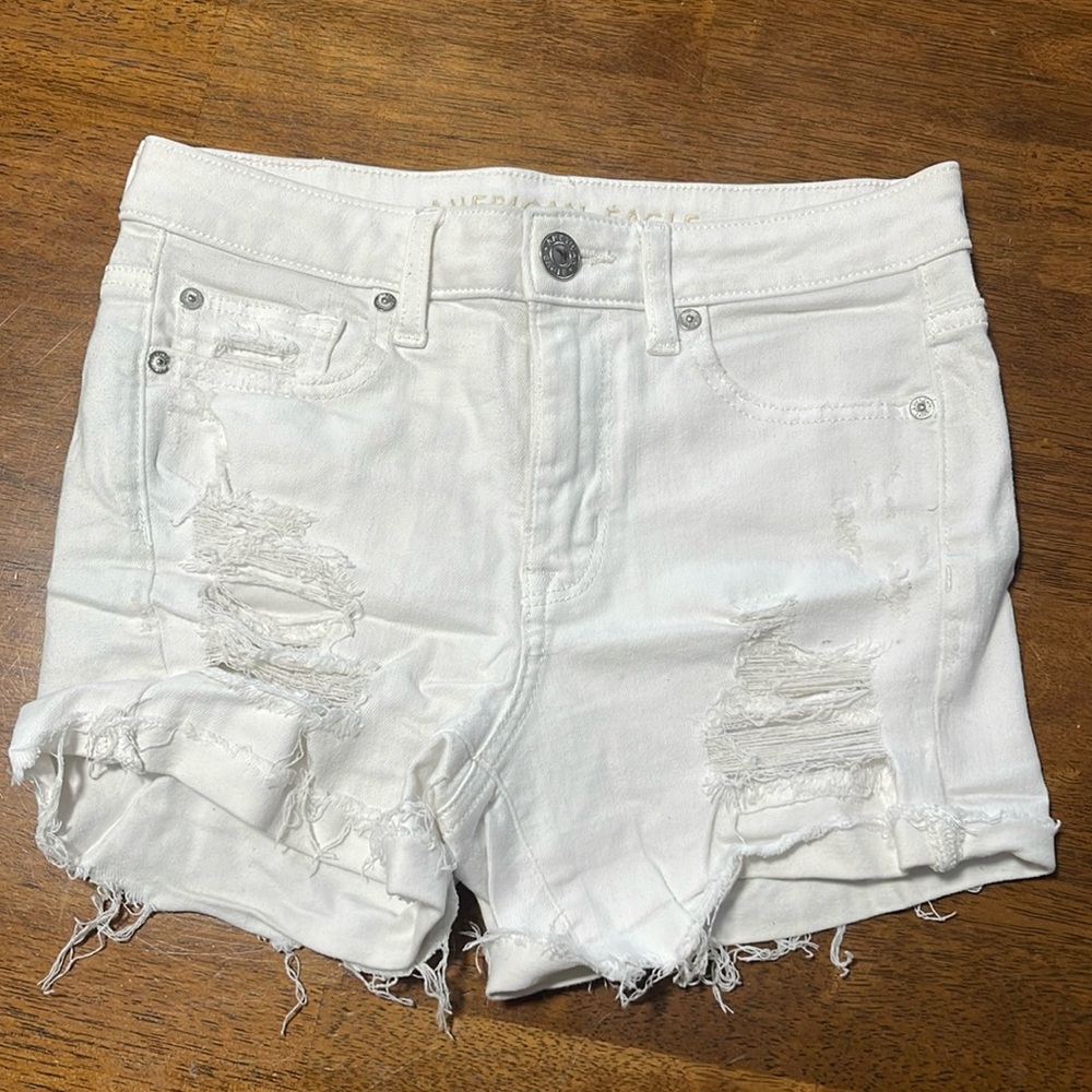 American Eagle White Jean Shorts